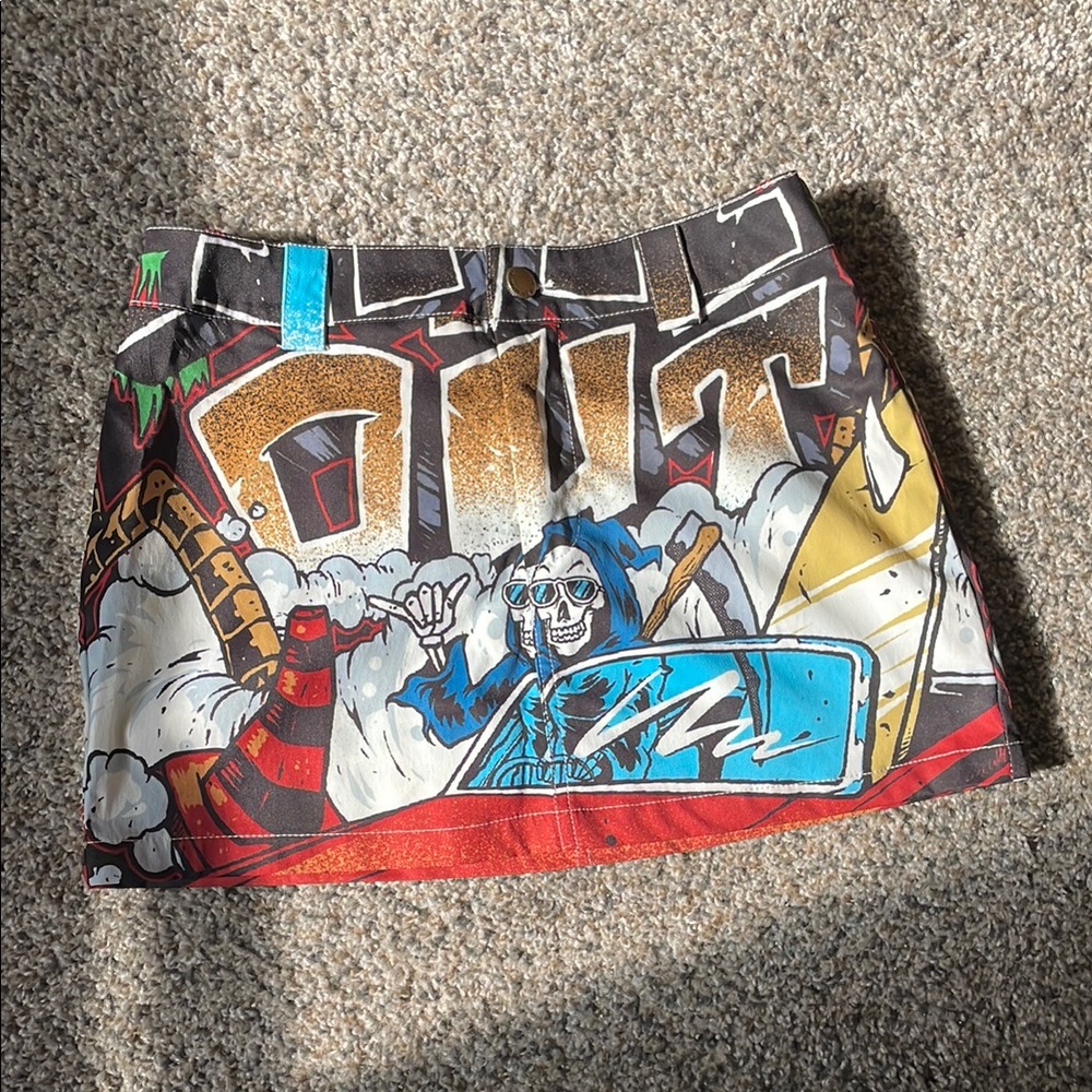Graphic Mini Skirt with Bold Colors